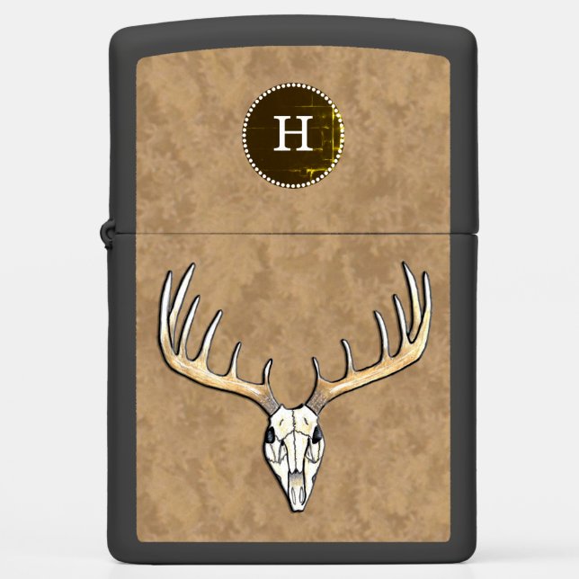 Monogram Large Antler Buck Deer Hunting Zippo Lighter (Front)
