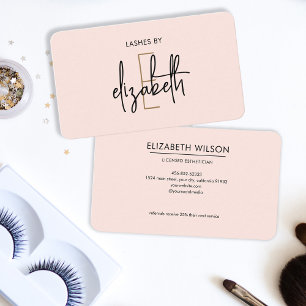 Monogram Lashes Esthetician Beauty Business Card