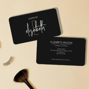 Monogram Lashes Esthetician Beauty Business Card