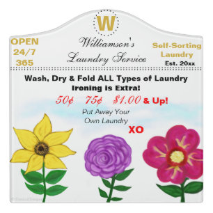 Monogram Laundry Room Humor Door Sign