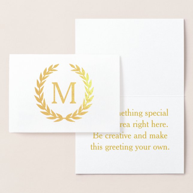 Monogram Laurel Foil Card (Display)