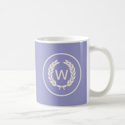 Monogram Laurel Leaf Wreath Coffee Mug