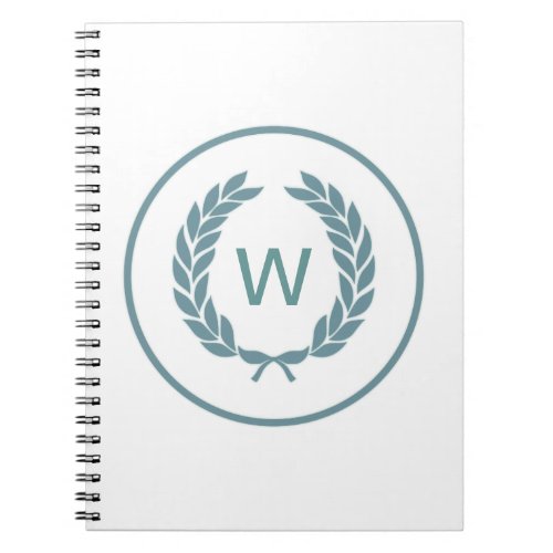 Monogram Laurel Leaf Wreath Notebook