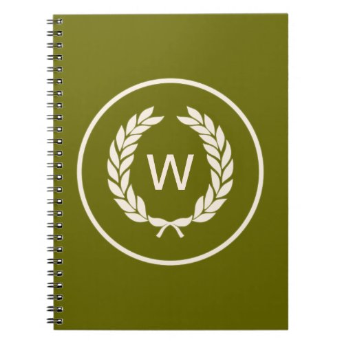 Monogram Laurel Leaf Wreath Notebook