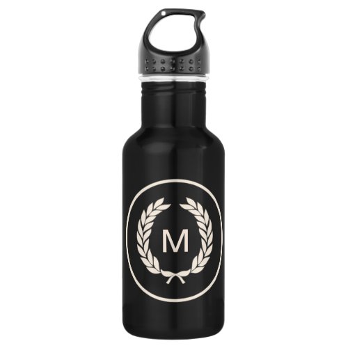 Monogram Laurel Leaf Wreath Water Bottle