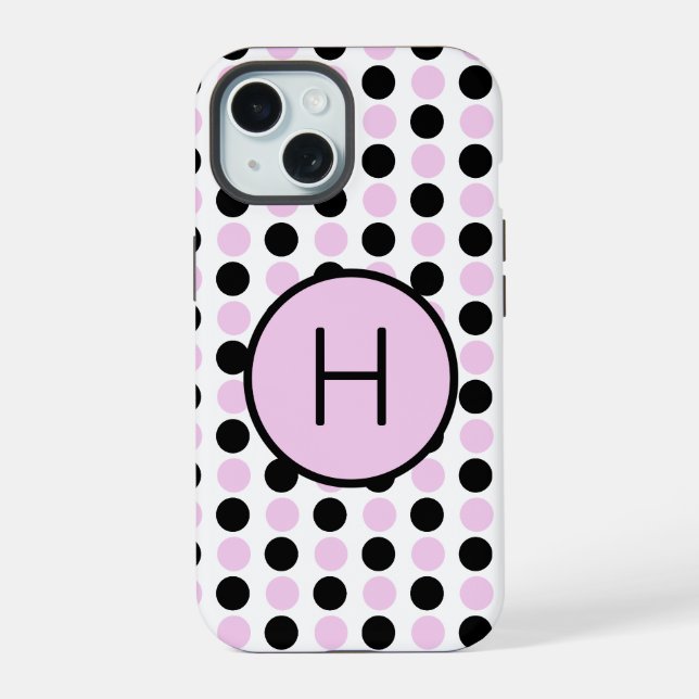 Monogram Lavender and Black  Iphone Case (Back)