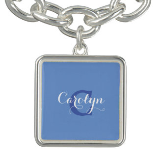 Monogram lavender bracelet charm