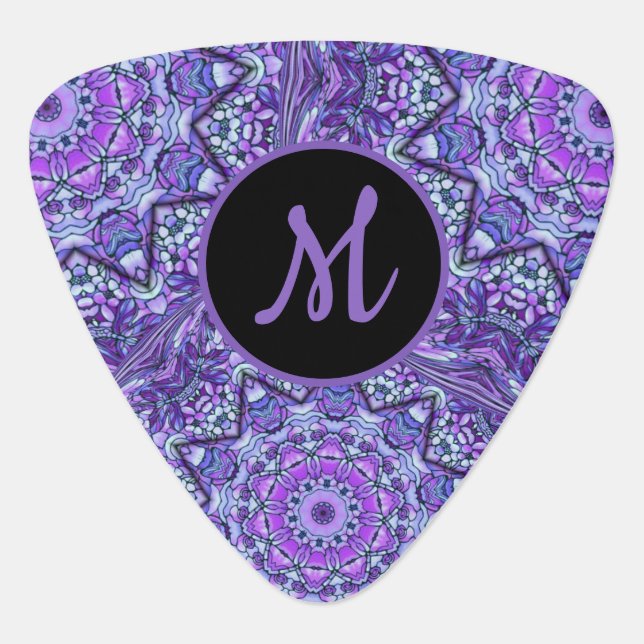 Monogram Lavender Mandala Triangle Pick (Front)