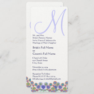 Monogram Lavender Periwinkle Wedding  Invitation