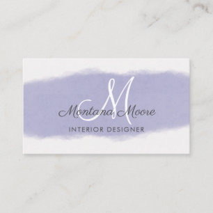 Monogram Lavender Purple Script Professional Business Card