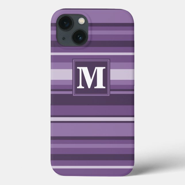 Monogram Lavender stripes Case-Mate iPhone Case (Back)