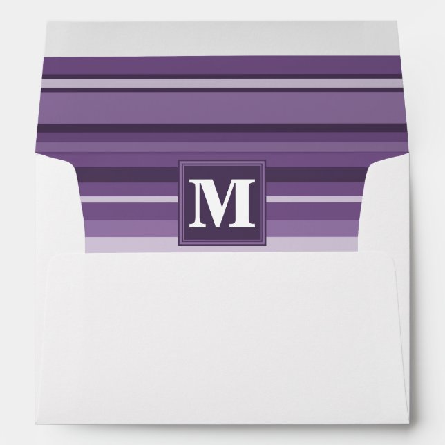 Monogram Lavender stripes Envelope (Back (Bottom))