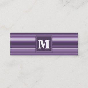 Monogram Lavender stripes Mini Business Card