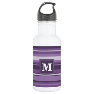Monogram Lavender stripes Stainless Steel Water Bottle