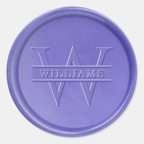 Monogram Lavender Wax Seal Sticker