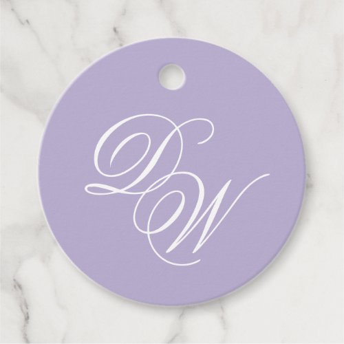 Monogram Lavender Wedding Simple Purple Classic  Favor Tags