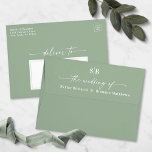 Monogram Leaf Green A7 5x7 Wedding Invitation Envelope<br><div class="desc">Monogram Leaf Green A7 5x7 Wedding Invitation Envelopes (other sizes to choose from). This modern wedding envelope design has a simple solid background color, and initial letters. Shown in the new colorway. With a gorgeous signature handwriting script font with tails. To see more, search for Chic Paperie's 2022 wedding collections...</div>
