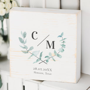 Monogram Leafy Wedding Box 