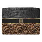 Monogram Leather and Leopard Pattern iPad Pro Cover Monogram Leather and Leopard Pattern iPad Pro Cover
