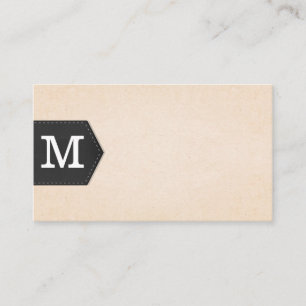 Monogram Leather Patch Texture Business Card