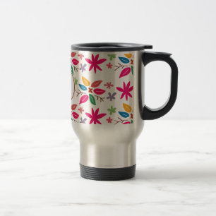 monogram & leaves travel mug