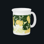 Monogram Lemon Citrus Beverage Pitcher<br><div class="desc">Monogram Lemon Citrus with stripes Pitcher ready for you to personalize with your initials. Makes the perfect little gift for your home. ⭐This Product is 100% Customizable. Graphics and / or text can be added, deleted, moved, resized, changed around, rotated, etc... ⭐99% of my designs in my store are done...</div>