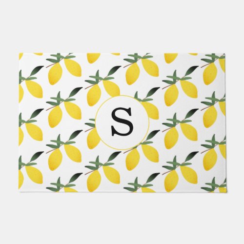 Monogram Lemon Citrus  Doormat