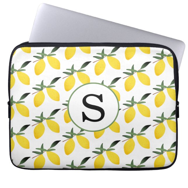 Monogram Lemon Citrus Laptop Sleeve (Front)