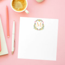 Monogram Lemon Crest, Pink & Orange Custom