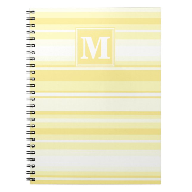 Monogram lemon yellow stripes notebook (Front)