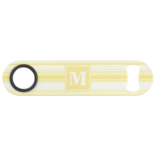 Monogram lemon yellow stripes speed bottle opener (Front (Horizontal))