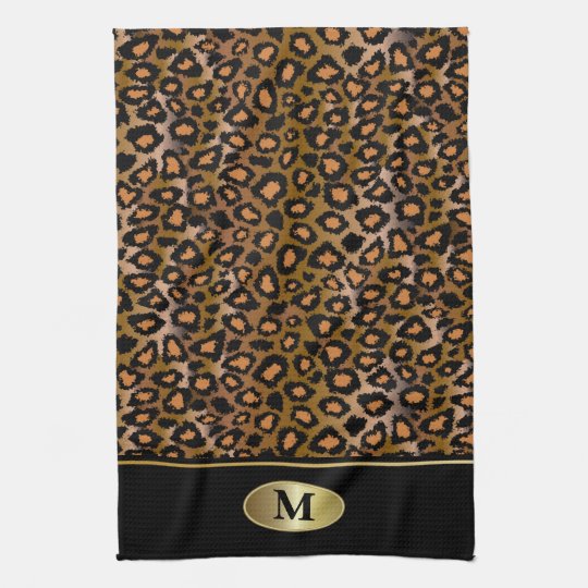Monogram Leopard Animal Print Hand Towel Zazzle Monogram Leopard Animal Print Hand Towel