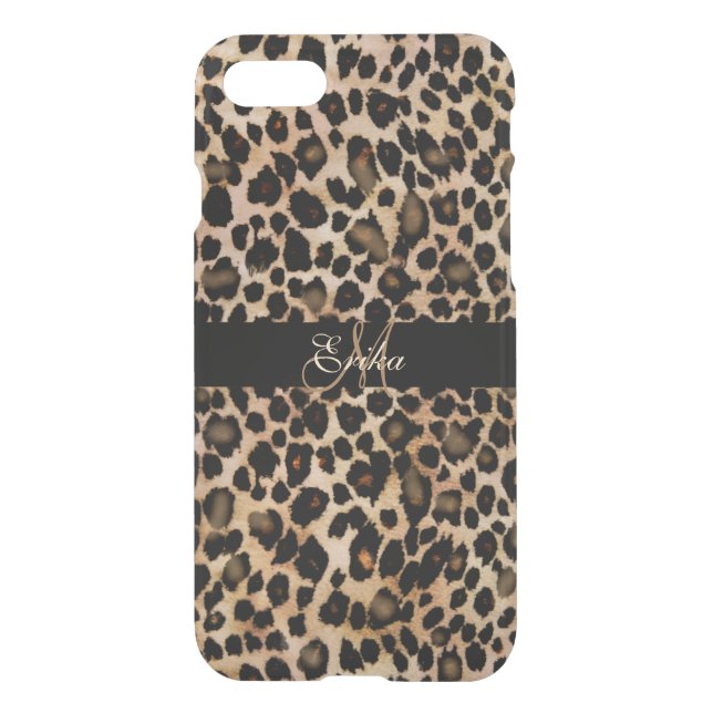 Monogram Leopard Animal Print iPhone 7 Case (Back)