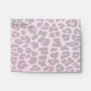 Monogram Leopard Black and Hot Pink Print Envelope