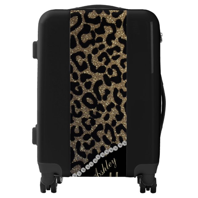 Monogram Leopard Glitter and Diamonds Luggage (Front)
