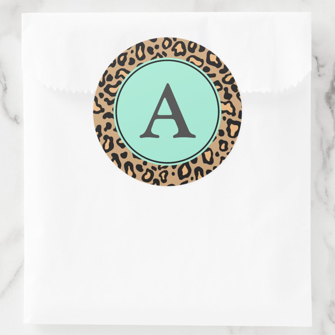 Monogram Leopard Pattern Stickers (Bag)
