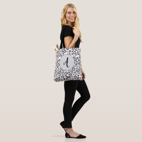 Monogram Leopard Print Animal Print Tote Bag