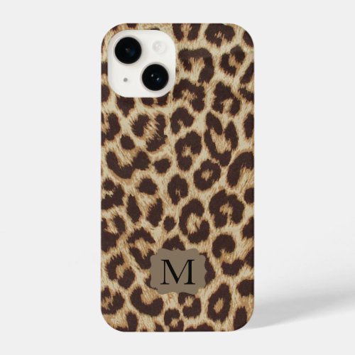 Monogram Leopard Print Apple iPhone 14 Case