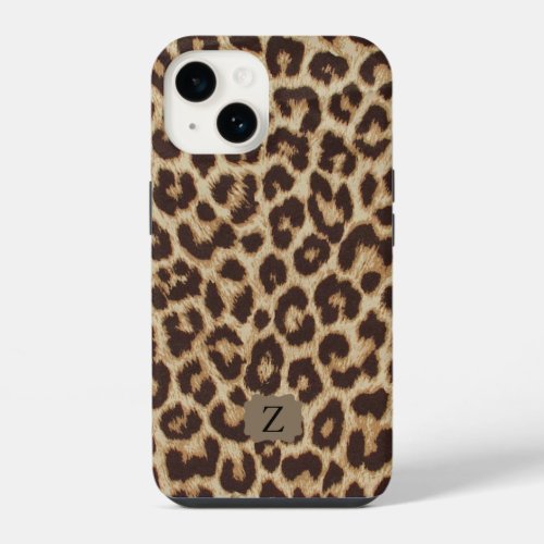 Monogram Leopard Print Apple iPhone 14 Case