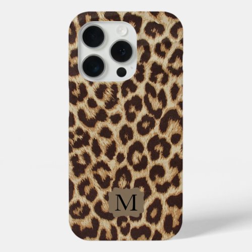 Monogram Leopard Print Apple iPhone 15 Pro Case