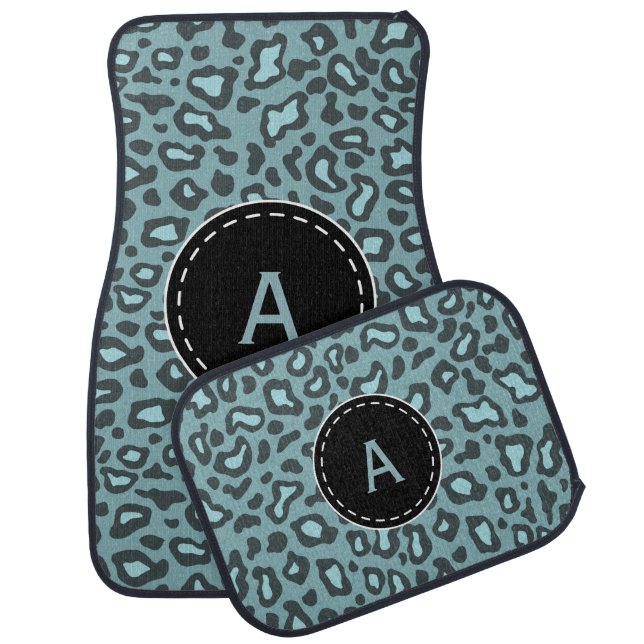 Monogram Leopard Print Car Mats (Set)