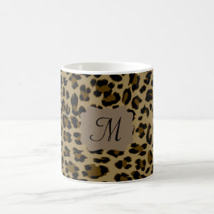 Monogram Leopard Print Coffee Mug