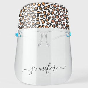 Monogram Leopard Print COVID-19 Girly Corona Virus Face Shield