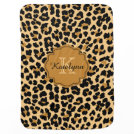 Monogram Leopard Print Custom Baby Blanket Monogram Leopard Print Custom Baby Blanket