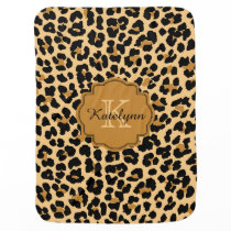 Monogram Leopard Print Custom Baby Blanket Monogram Leopard Print Custom Baby Blanket