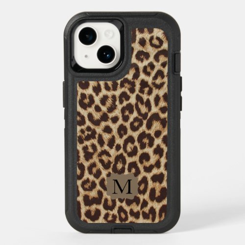 Monogram Leopard Print OtterBox iPhone 14 Case