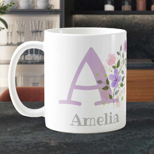 Monogram Letter A & Christian Name Coffee Mug