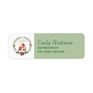Monogram Letter A Christmas Wreath w/ Santa Claus Label