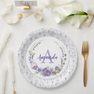Monogram - letter A, custom Paper Plates