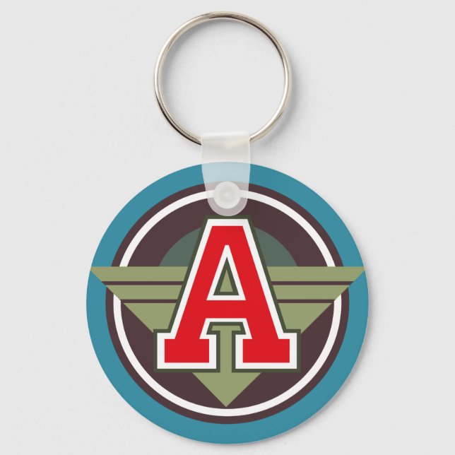 Monogram Letter "A" Keychain (Front)